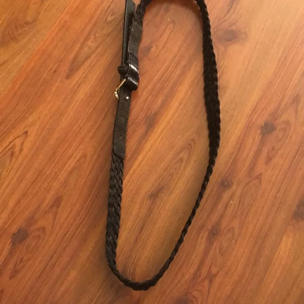 Michael Kors braided leather black belts with gold hardware. 1 inch.